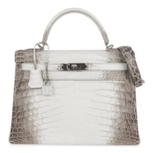 Hermes Limited Edition Kelly 32 Bag Himalaya Crocodile with Palladium Hardware