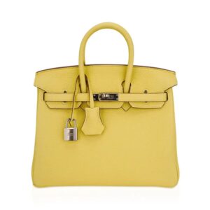 Hermes Birkin 25 Bag Jaune Poussin Togo Leather with Palladium Hardware