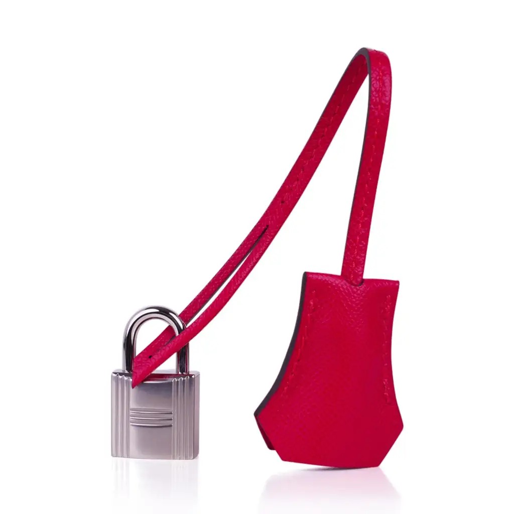 Hermes Birkin 25 Bag Sellier Framboise Veau Madame Leather with Palladium Hardware - Image 7