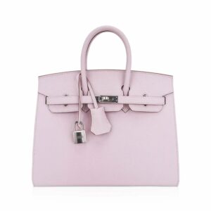 Hermes Birkin 25 Bag Sellier Mauve Pale Epsom Leather with Palladium Hardware
