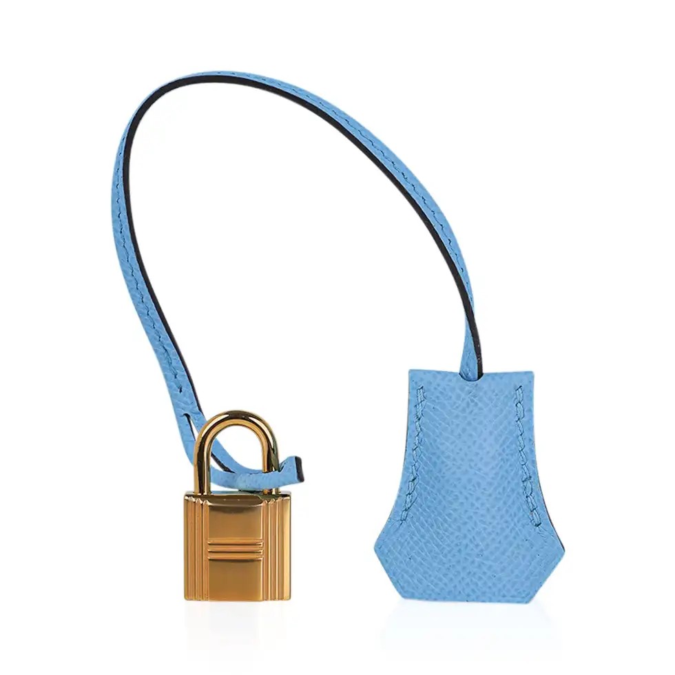 Hermes Birkin 30 Bag Blue Celeste Epsom Leather with Gold Hardware - Image 7