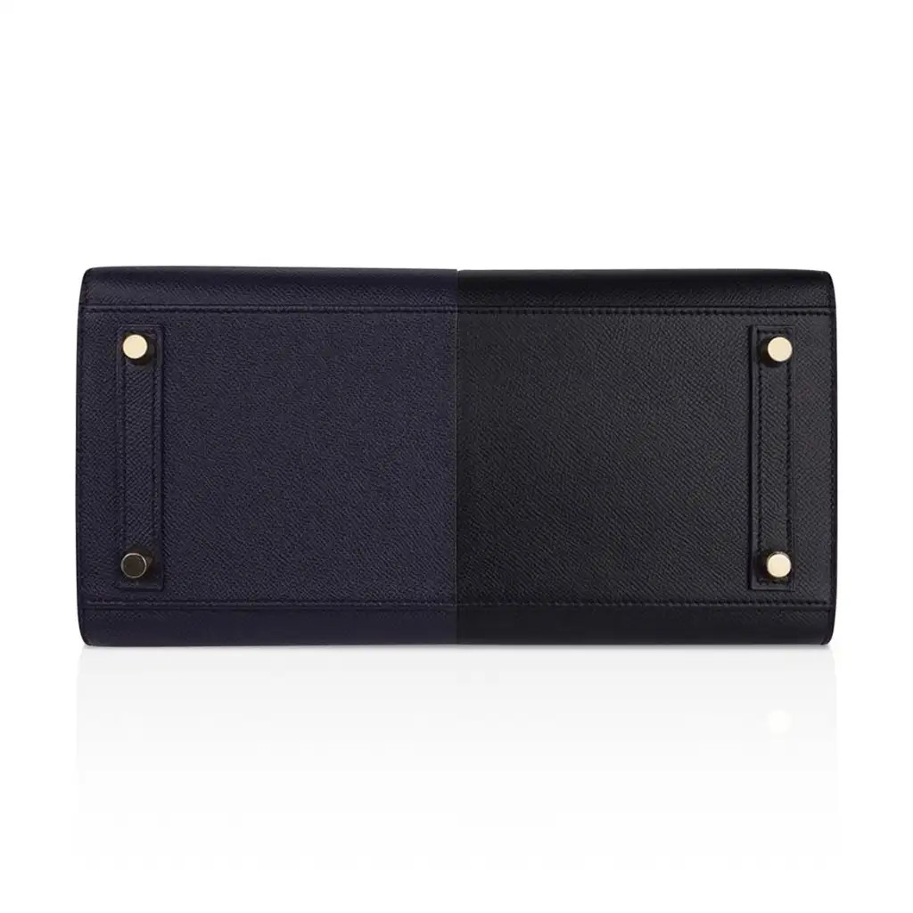 Hermes Limited Edition Birkin 30 Bag Casaque Sellier ri Colour Noir Blue Indigo Blue Frida Epsom with Gold Hardware - Image 13