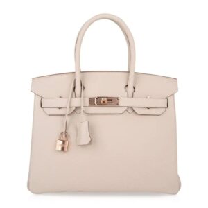 Hermes Birkin 30 Bag Craie Togo Leather with Rose Gold Hardware