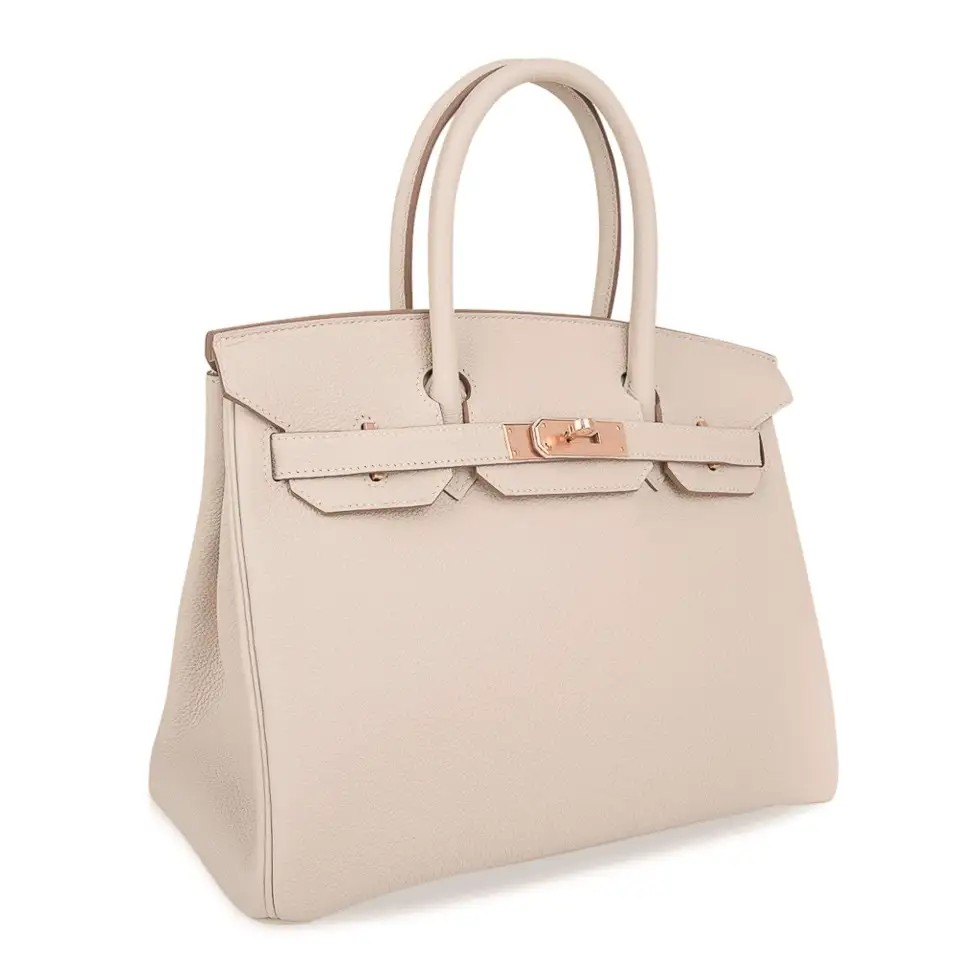 Hermes Birkin 30 Bag Craie Togo Leather with Rose Gold Hardware - Image 2