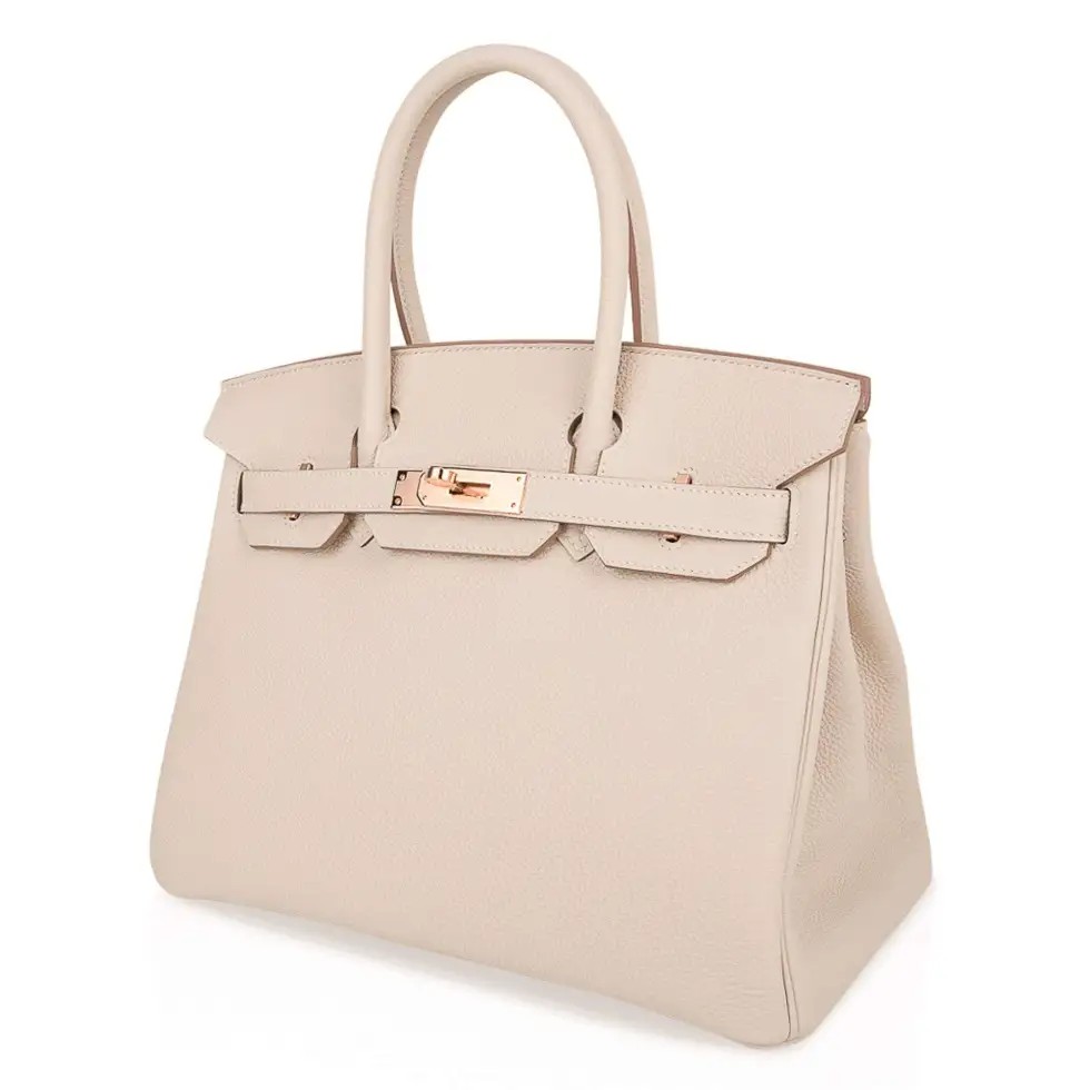 Hermes Birkin 30 Bag Craie Togo Leather with Rose Gold Hardware - Image 4