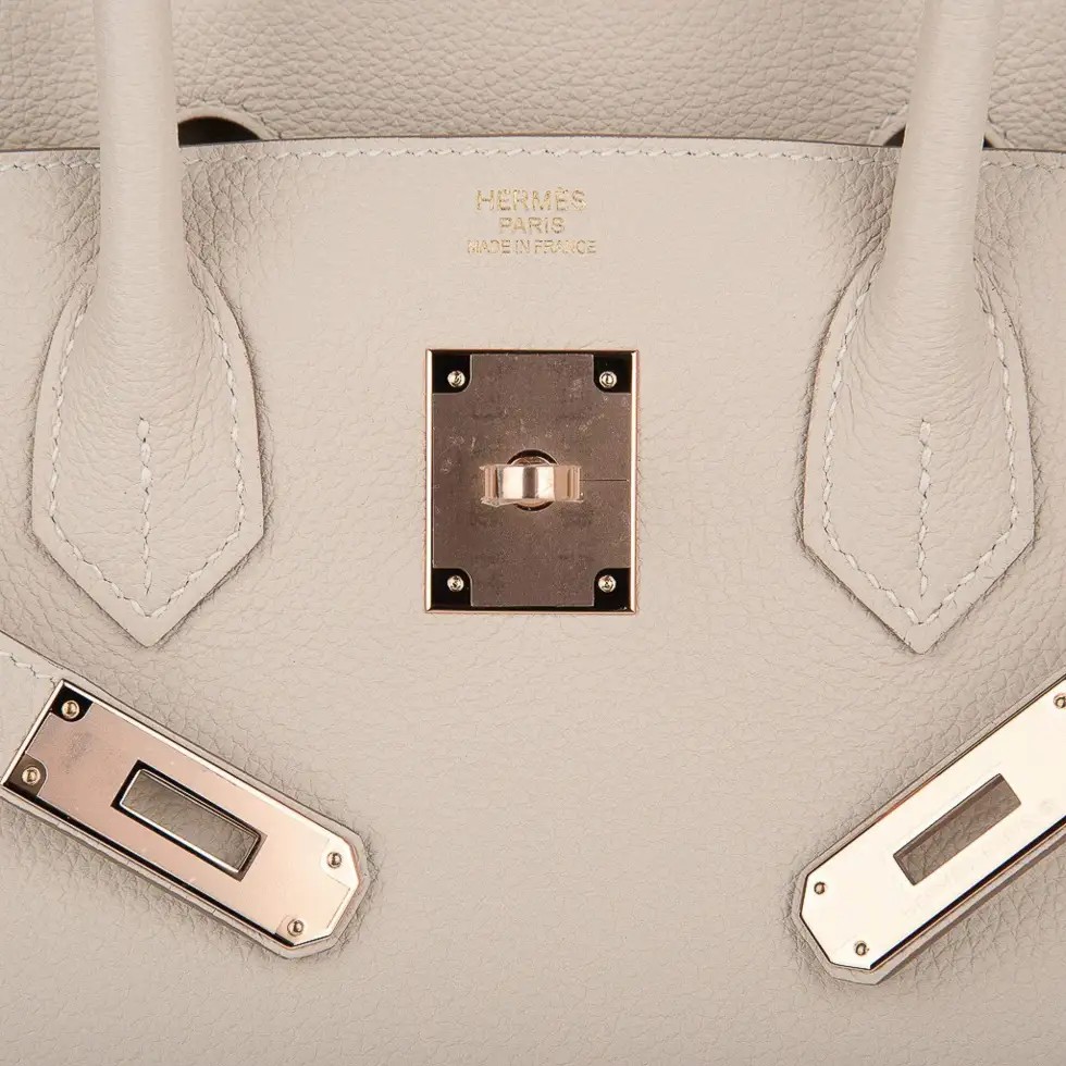 Hermes Birkin 30 Bag Craie Togo Leather with Rose Gold Hardware - Image 9