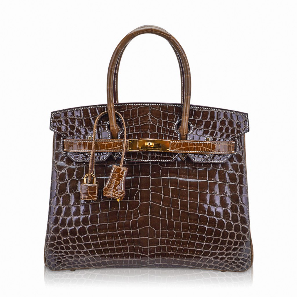 Hermes Special Order HSS Birkin 30 Bag Gris Elephant & Ficelle Crocodile with Gold Hardware