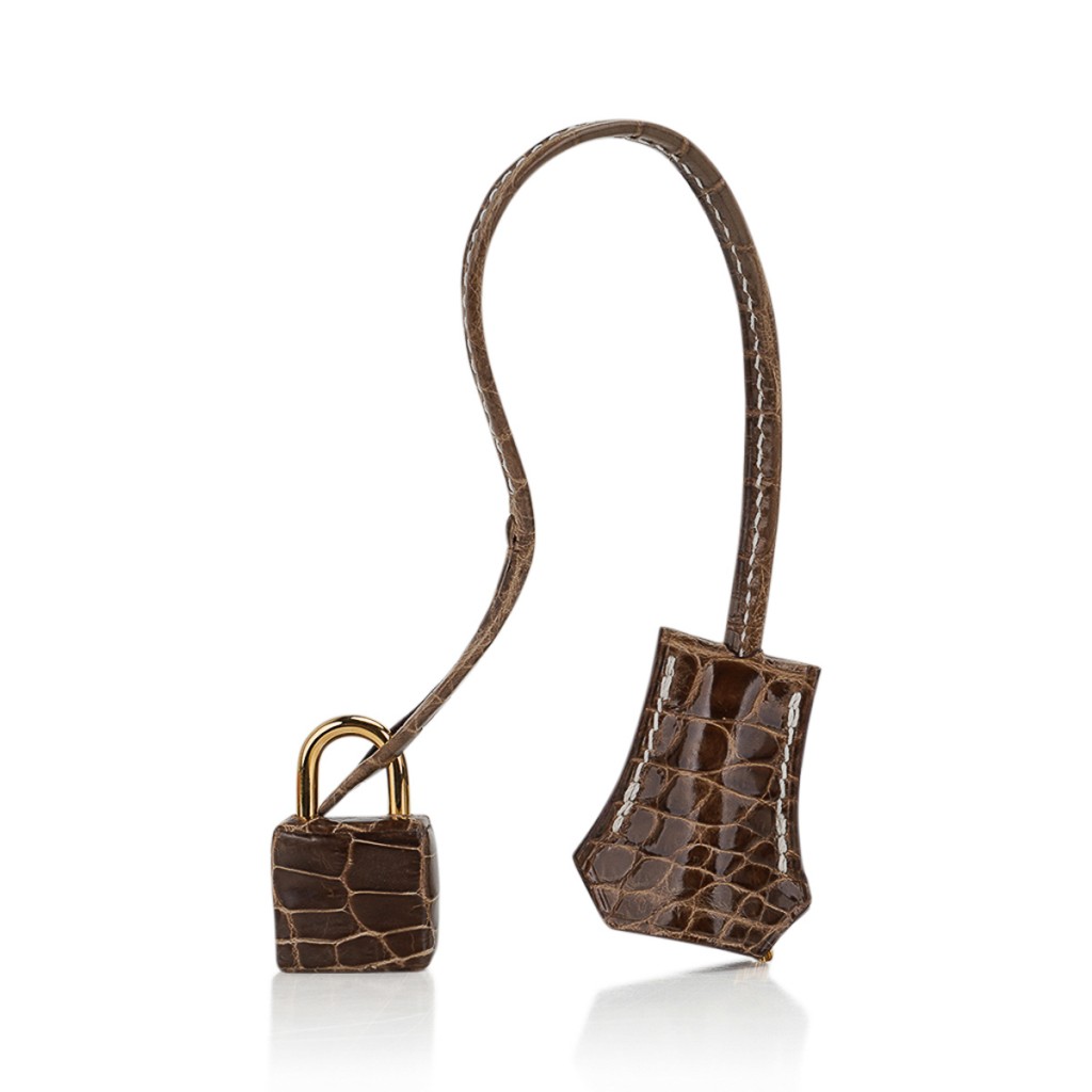 Hermes Special Order HSS Birkin 30 Bag Gris Elephant & Ficelle Crocodile with Gold Hardware - Image 10