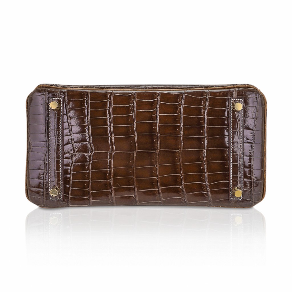Hermes Special Order HSS Birkin 30 Bag Gris Elephant & Ficelle Crocodile with Gold Hardware - Image 12