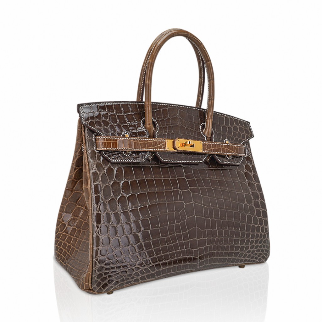 Hermes Special Order HSS Birkin 30 Bag Gris Elephant & Ficelle Crocodile with Gold Hardware - Image 2