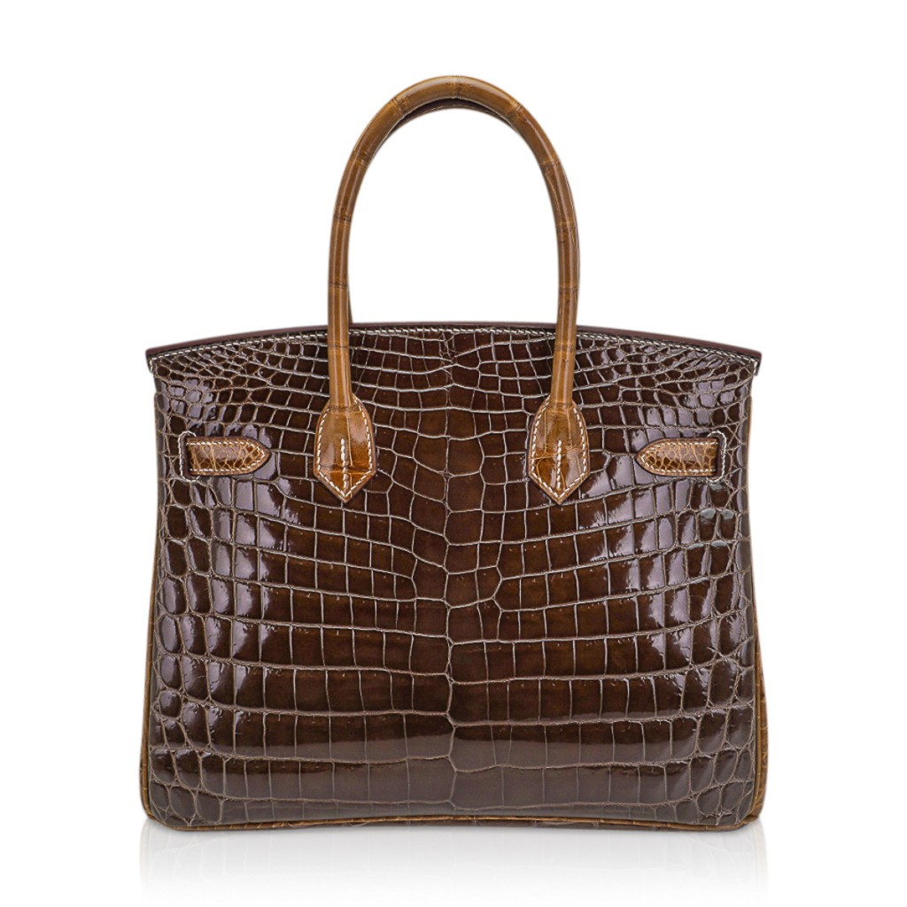 Hermes Special Order HSS Birkin 30 Bag Gris Elephant & Ficelle Crocodile with Gold Hardware - Image 8