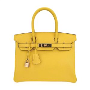 Hermes Verso Birkin 30 Bag Jaune de Naples & Gold Novillo Leather with Gold Hardware