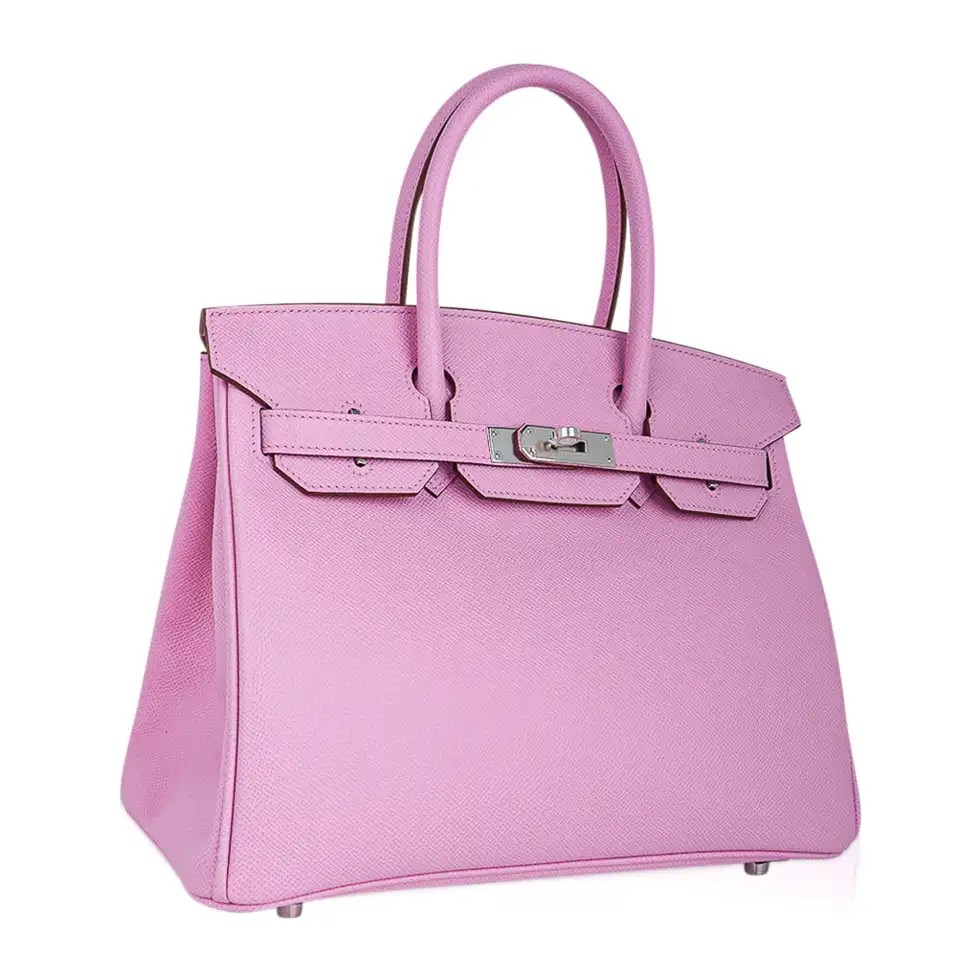 Hermes Birkin 30 Bag Mauve Sylvestre Epsom Leather with Palladium Hardware - Image 2