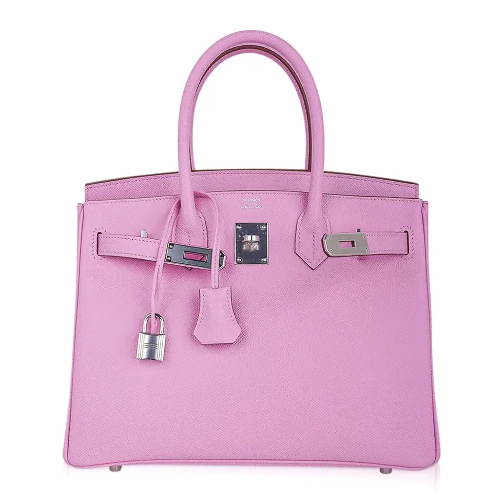 Hermes Birkin 30 Bag Mauve Sylvestre Epsom Leather with Palladium Hardware - Image 3