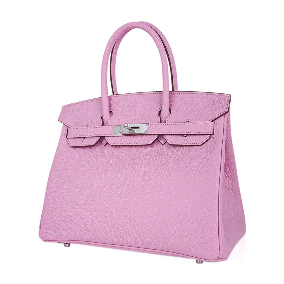 Hermes Birkin 30 Bag Mauve Sylvestre Epsom Leather with Palladium Hardware - Image 4