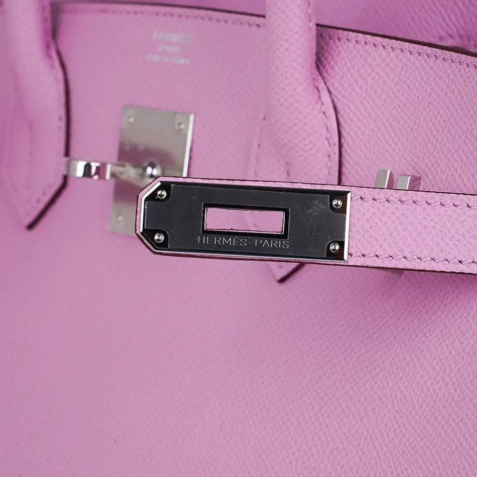 Hermes Birkin 30 Bag Mauve Sylvestre Epsom Leather with Palladium Hardware - Image 6
