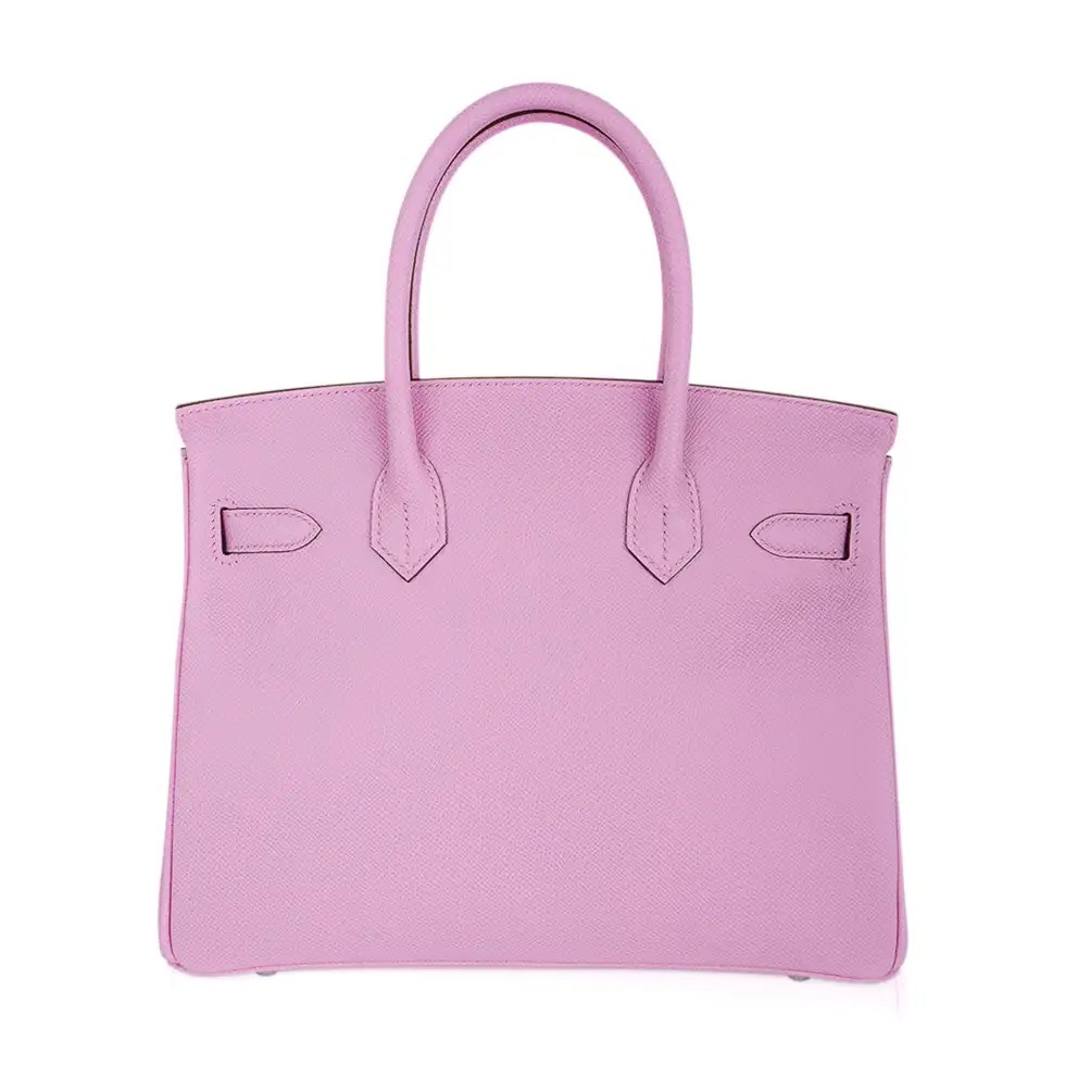 Hermes Birkin 30 Bag Mauve Sylvestre Epsom Leather with Palladium Hardware - Image 7