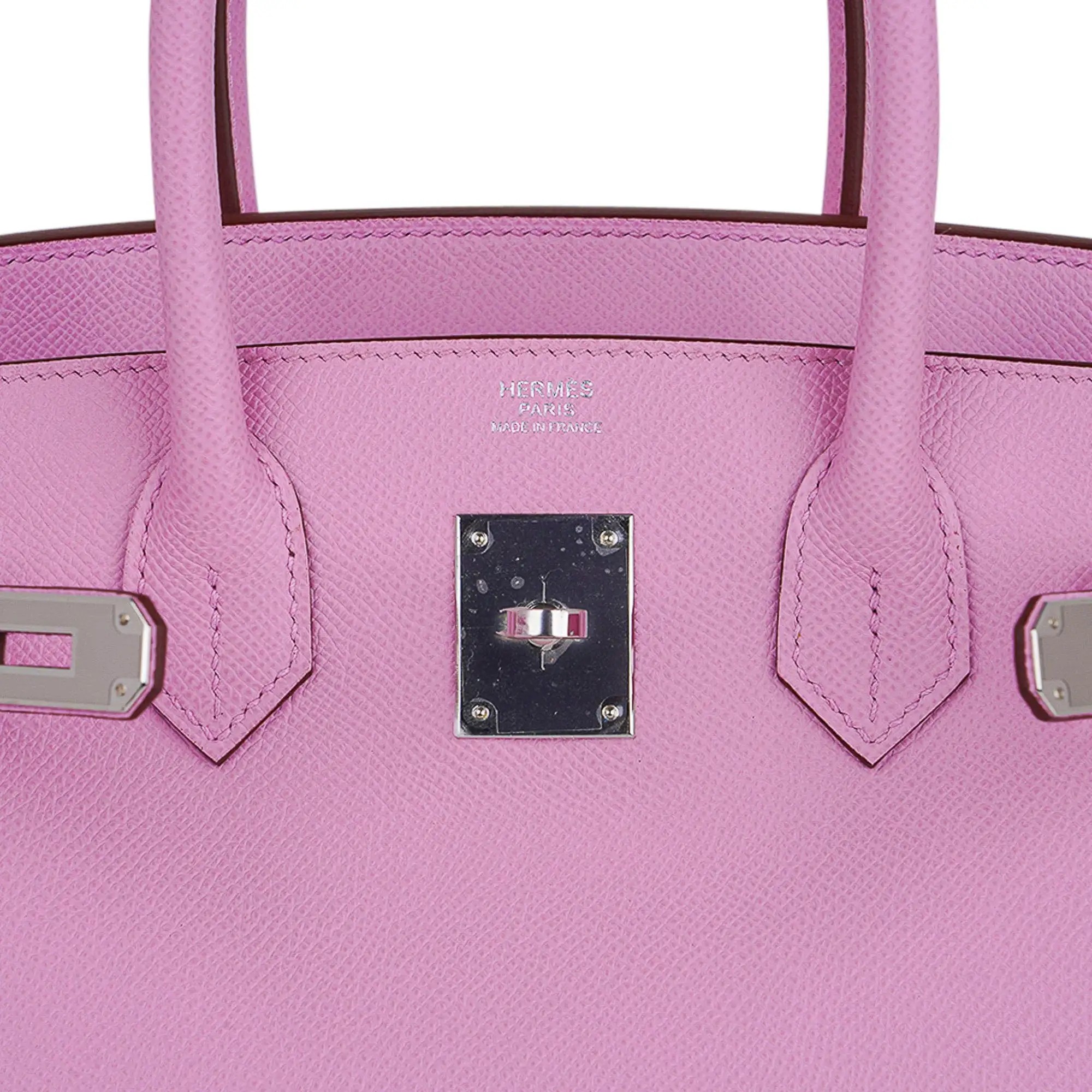 Hermes Birkin 30 Bag Mauve Sylvestre Epsom Leather with Palladium Hardware - Image 8