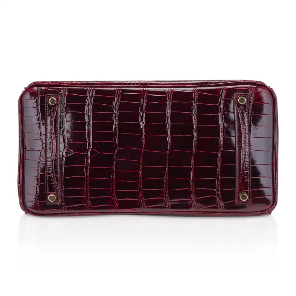 Hermes Special Order HSS Birkin 35 Bag Bordeaux Porosus Crocodile with Gold Hardware - Image 11