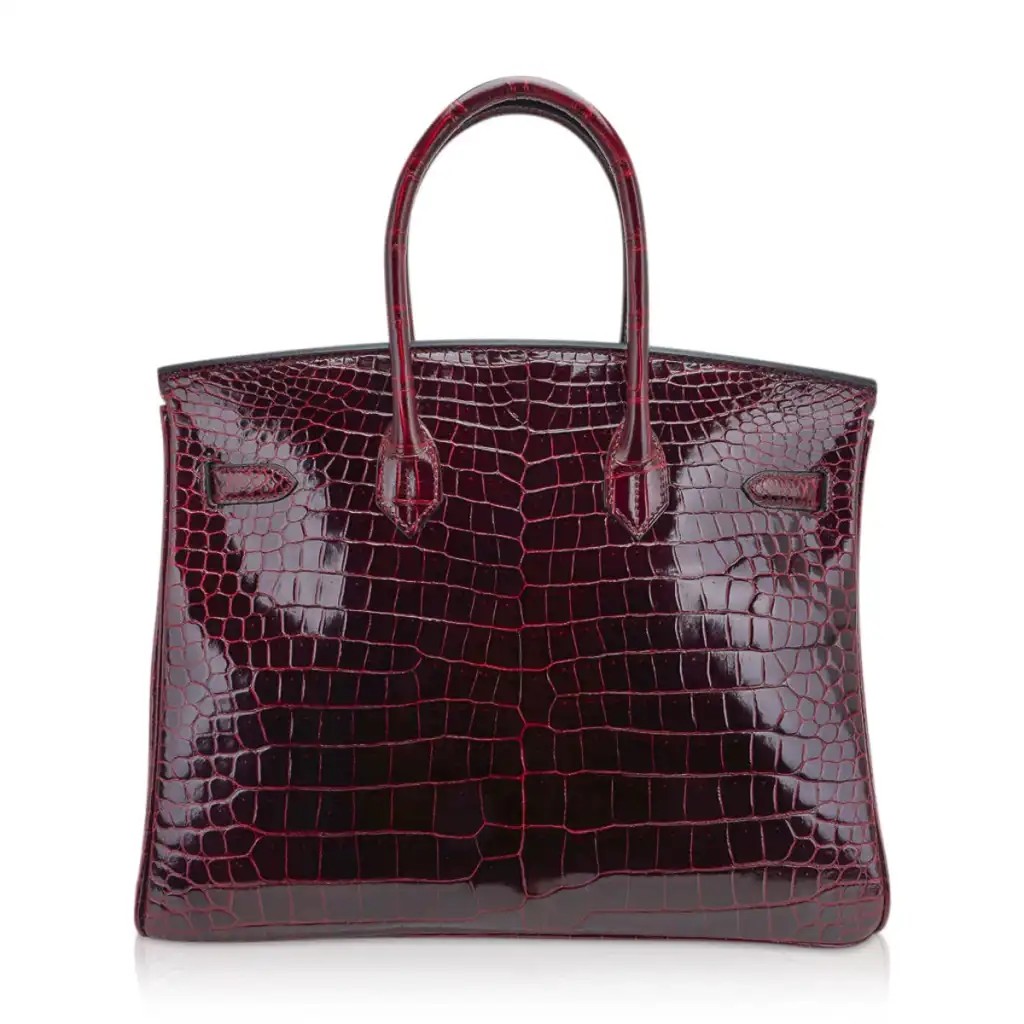 Hermes Special Order HSS Birkin 35 Bag Bordeaux Porosus Crocodile with Gold Hardware - Image 8