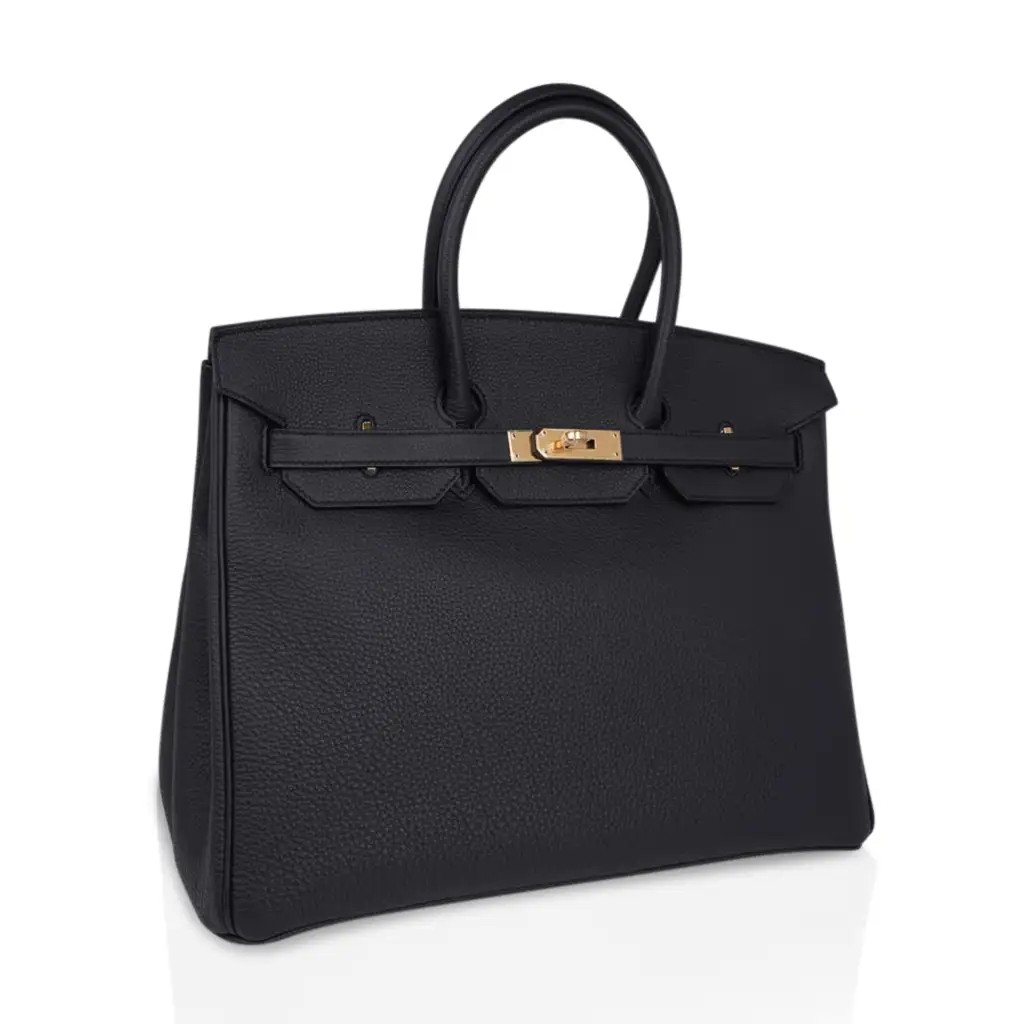Hermes Limited Edition Birkin 35 Bag Plomb (Off Black) Togo Leather with Gold Hardware - Image 2