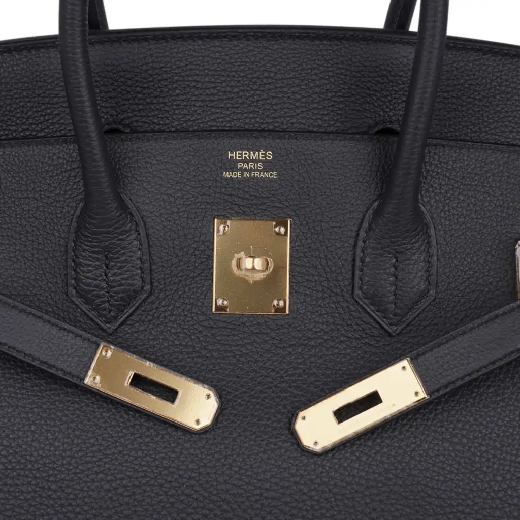 Hermes Limited Edition Birkin 35 Bag Plomb (Off Black) Togo Leather with Gold Hardware - Image 5