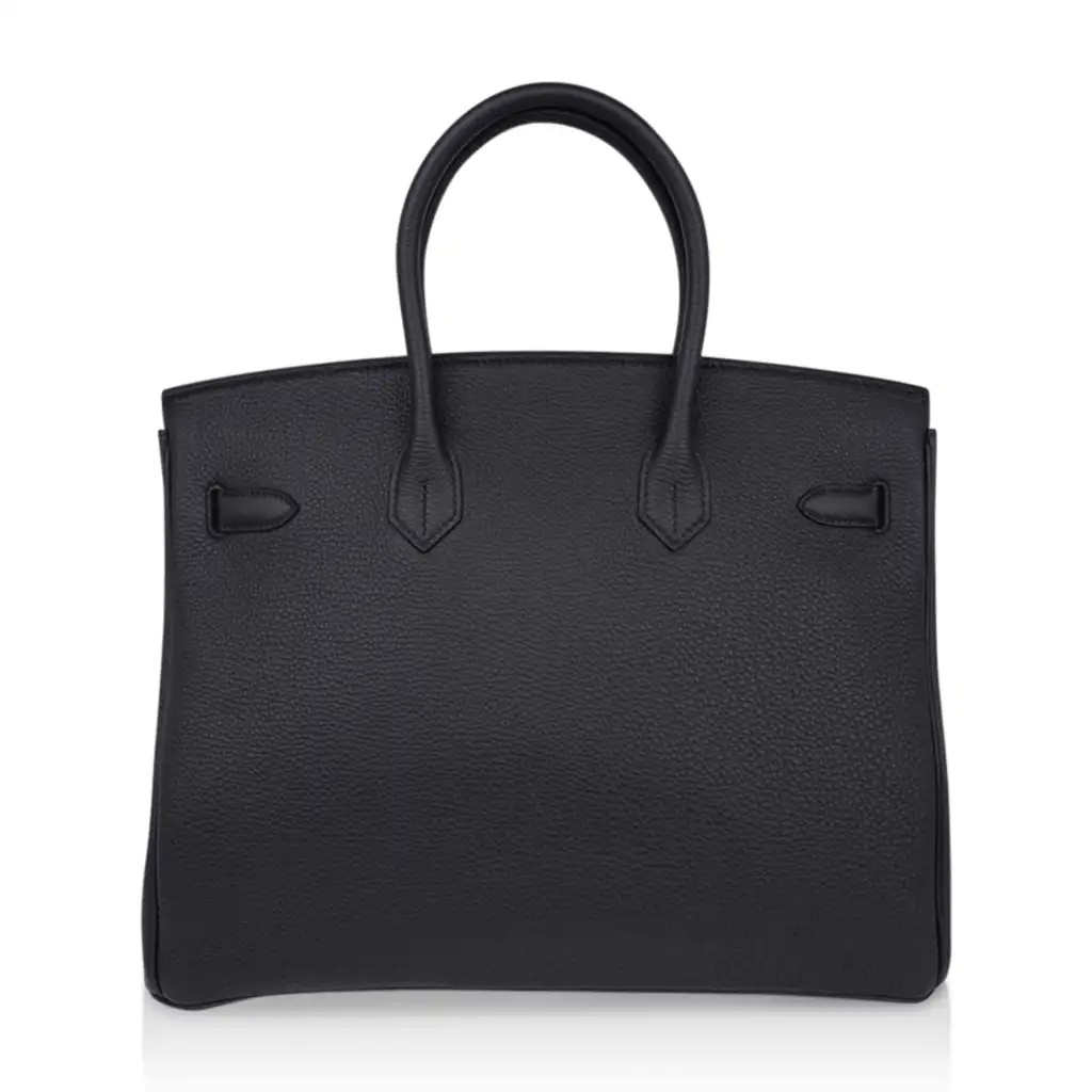 Hermes Limited Edition Birkin 35 Bag Plomb (Off Black) Togo Leather with Gold Hardware - Image 8