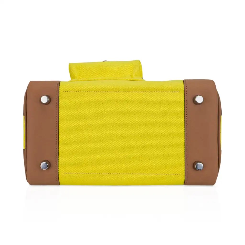 Hermes Limited Edition Birkin Cargo 25 Bag Jaune Citron Goeland & Chai Swift Leather with Palladium Hardware - Image 11