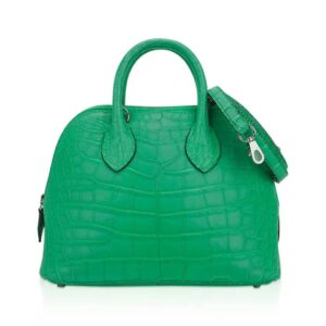 Hermes Mini Bolide 1923 Bag Vert Comics Matte Alligator with Palladium Hardware