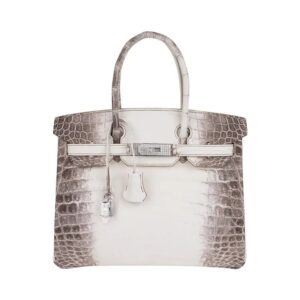 Hermes Birkin 30 Bag Diamond Himalaya Blanc Matte Niloticus Crocodile with 18k White Gold Hardware