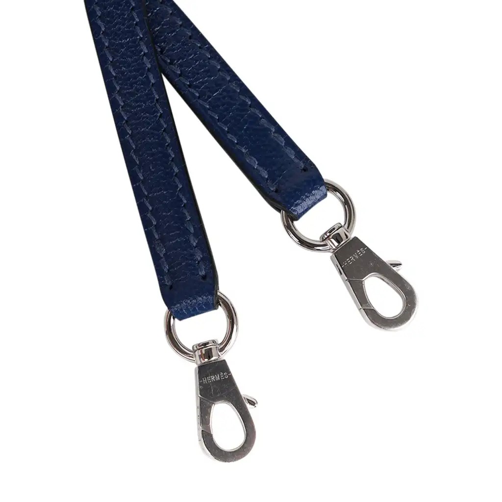 Hermes Special Order HSS Verso Mini Kelly 20 Sellier Bag Deep Bleu & Bleu Izmir Epsom Leather with Palladium Hardware - Image 10