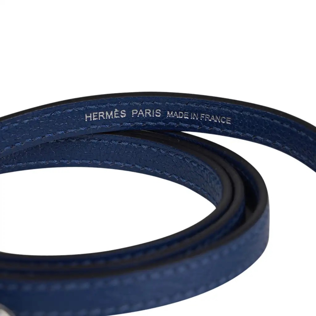 Hermes Special Order HSS Verso Mini Kelly 20 Sellier Bag Deep Bleu & Bleu Izmir Epsom Leather with Palladium Hardware - Image 11