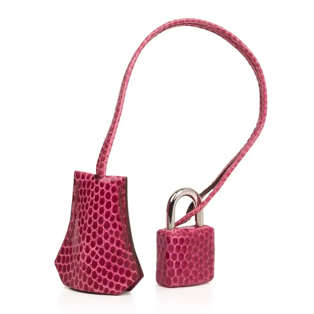 Hermes Kelly 25 Sellier Bag Fuschia Lizard with Palladium Hardware - Image 8