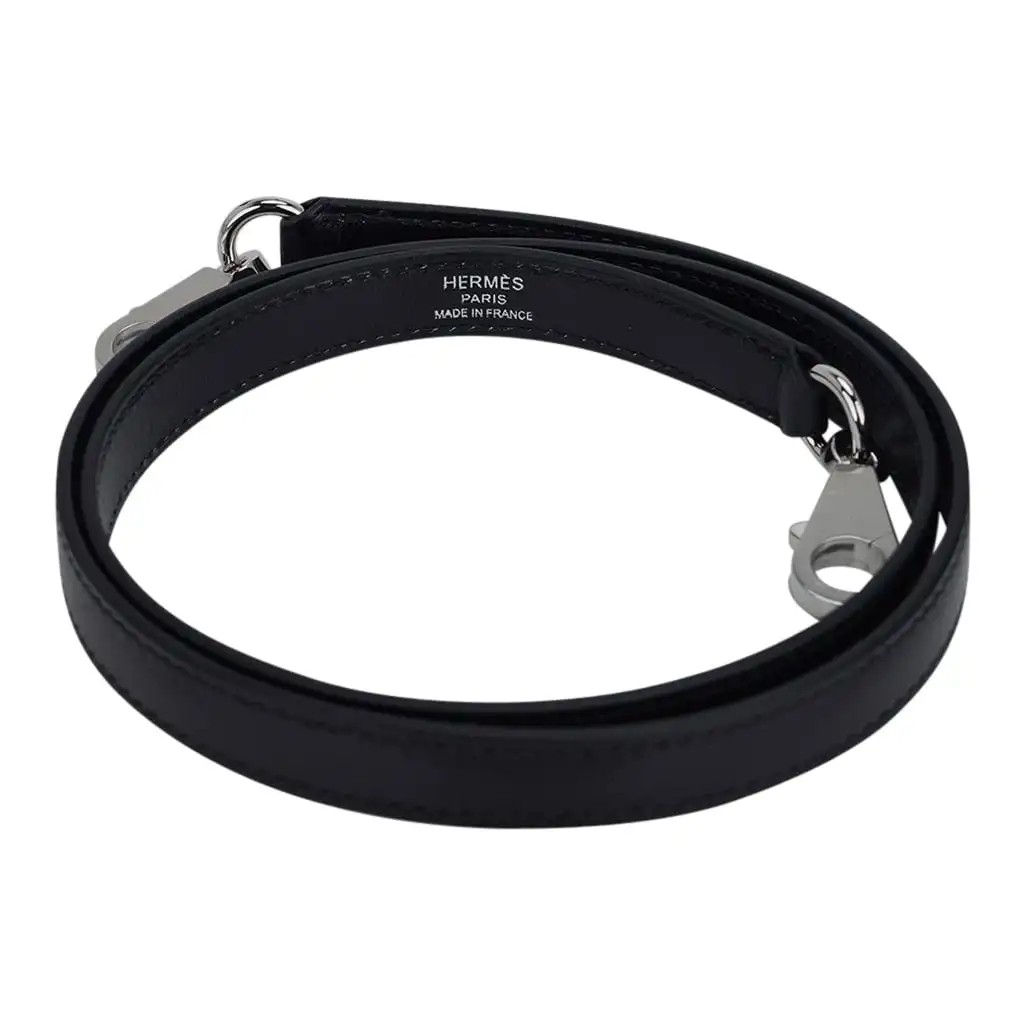 Hermes Kelly 28 Sellier Bag Black Box Leather with Palladium Hardware - Image 10