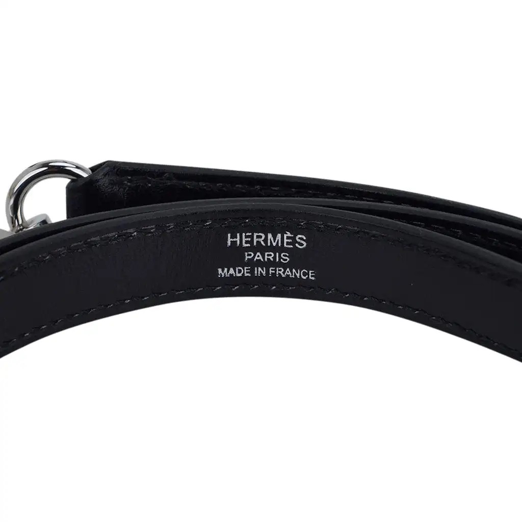 Hermes Kelly 28 Sellier Bag Black Box Leather with Palladium Hardware - Image 11