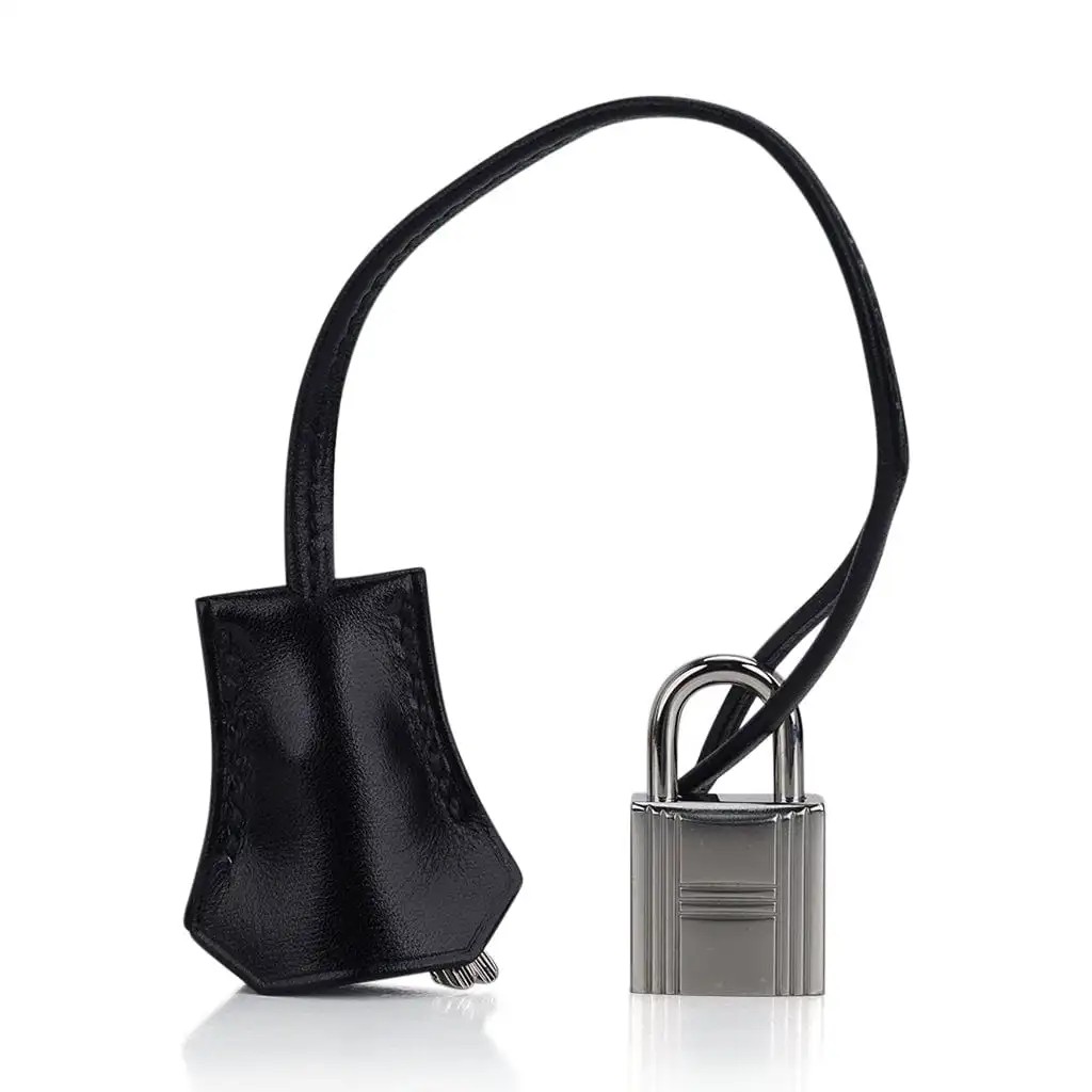 Hermes Kelly 28 Sellier Bag Black Box Leather with Palladium Hardware - Image 6