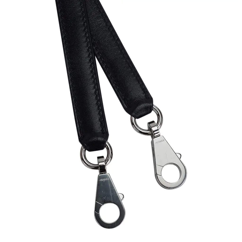 Hermes Kelly 28 Sellier Bag Black Box Leather with Palladium Hardware - Image 8