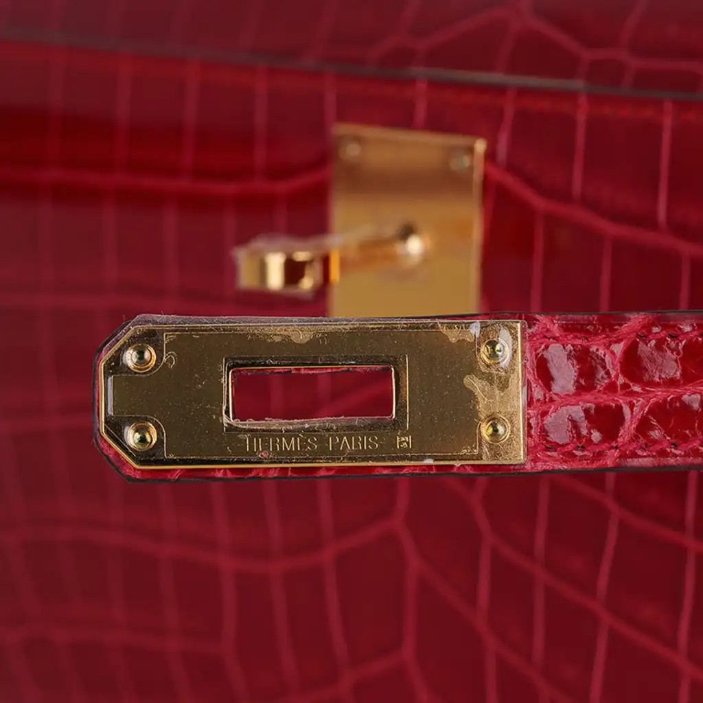 Hermes Kelly Cut Bag Braise Niloticus Crocodile with Gold Hardware - Image 5