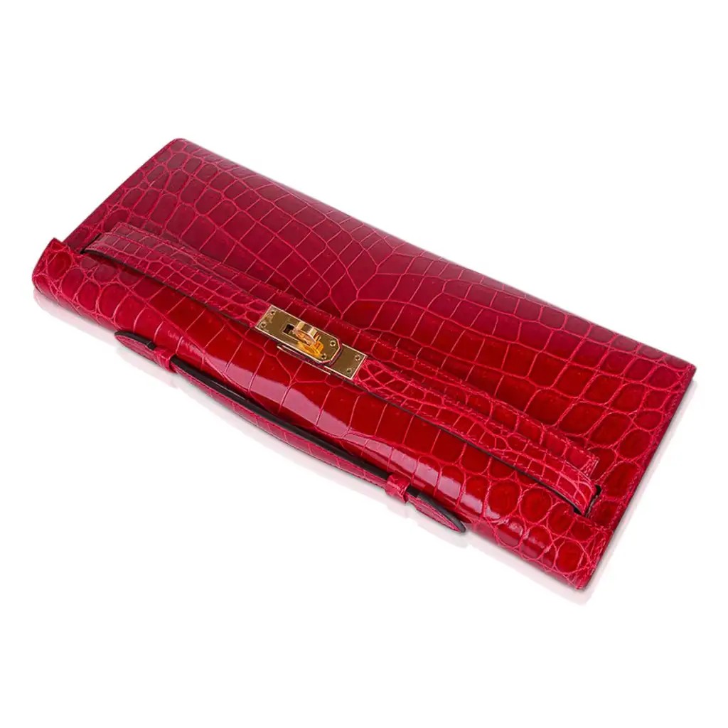 Hermes Kelly Cut Bag Braise Niloticus Crocodile with Gold Hardware - Image 6