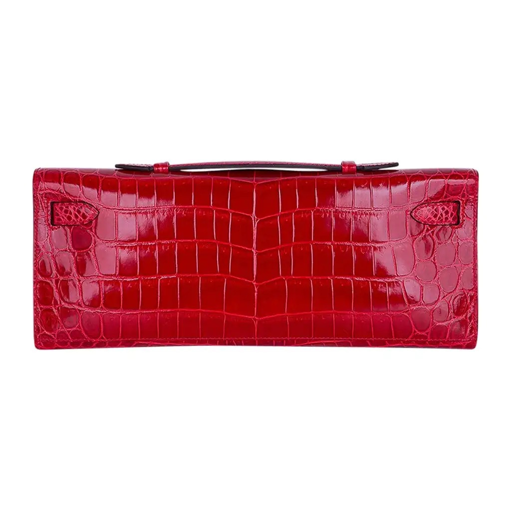 Hermes Kelly Cut Bag Braise Niloticus Crocodile with Gold Hardware - Image 7